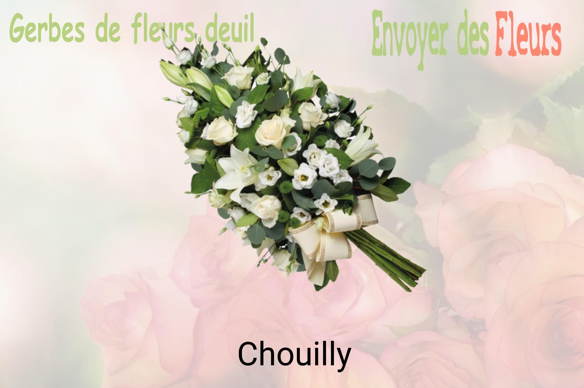 Gerbe de fleurs de deuil livrée à Chouilly